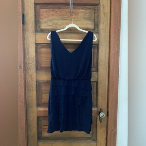 Cache Deep Blue Layered Midi Dress